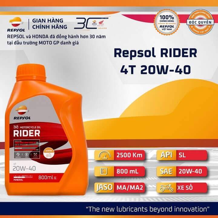 Dầu nhớt Repsol cho xe số chính hãng 