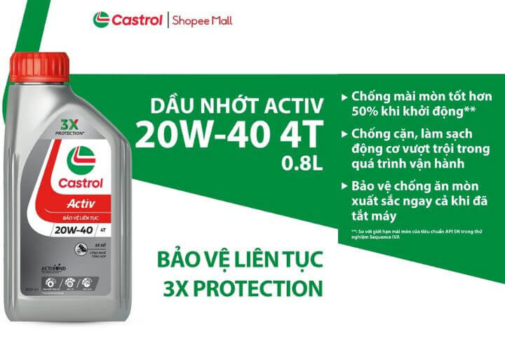 Dầu nhớt Castrol giá rẻ cho xe số