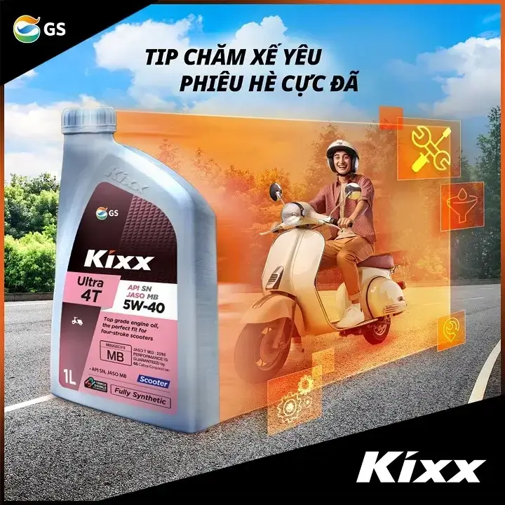 nhớt tổng hợp xe tay ga kixx ulttra 4T 5w40 sn