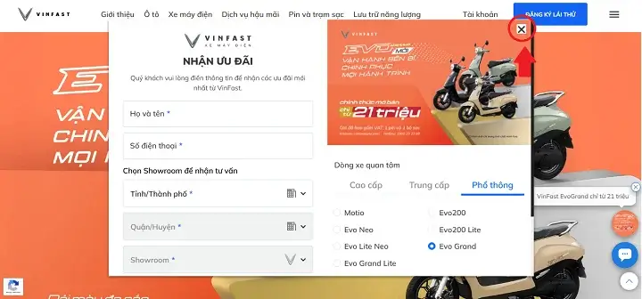 đặt mua vinfast evo grand sản phẩm