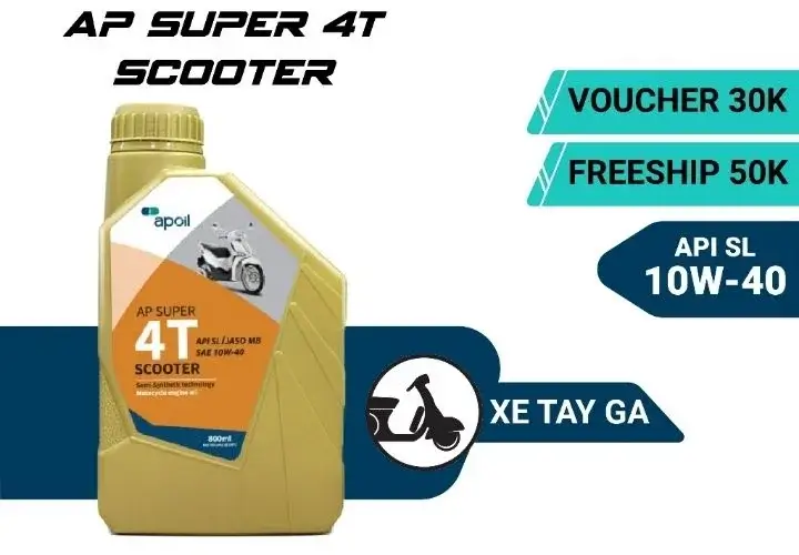 Dầu Nhớt xe ga AP OIL AP Super 4T Scooter 10W40